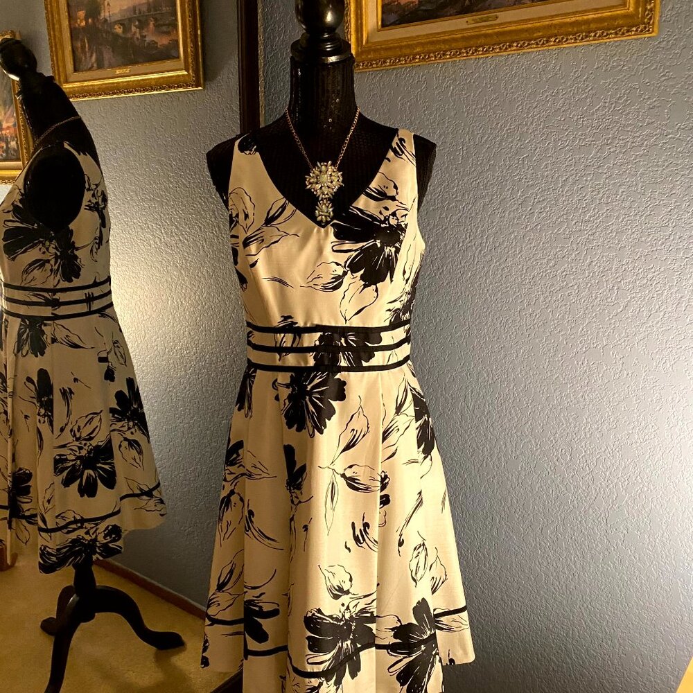 Positive Attitude Petite Women Dress  10P Sleeveless Fit Flare Cocktail